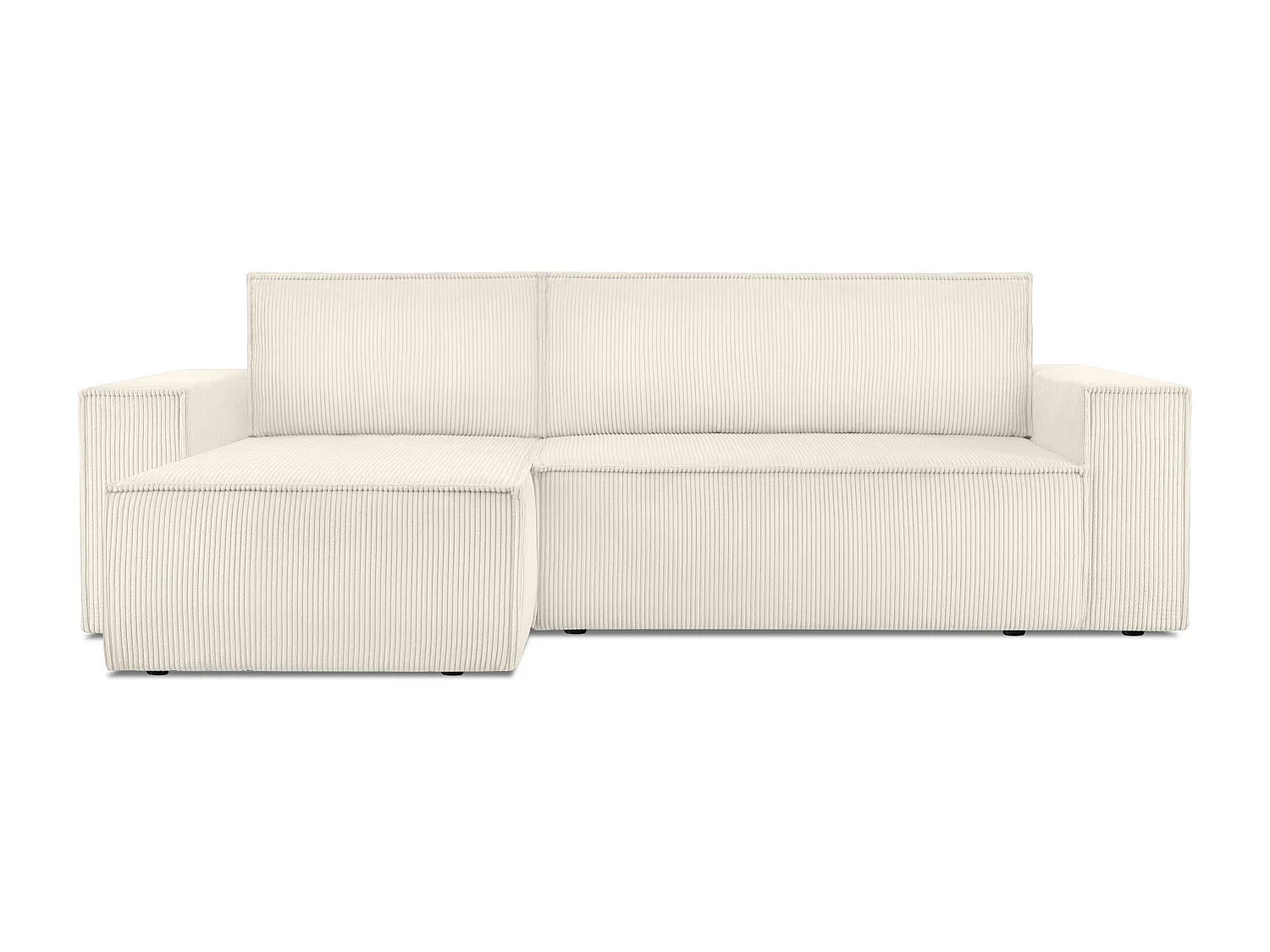 Ecksofa Big links/rechts - Schlaffunktion mit Cordbezug - beige - NAPI