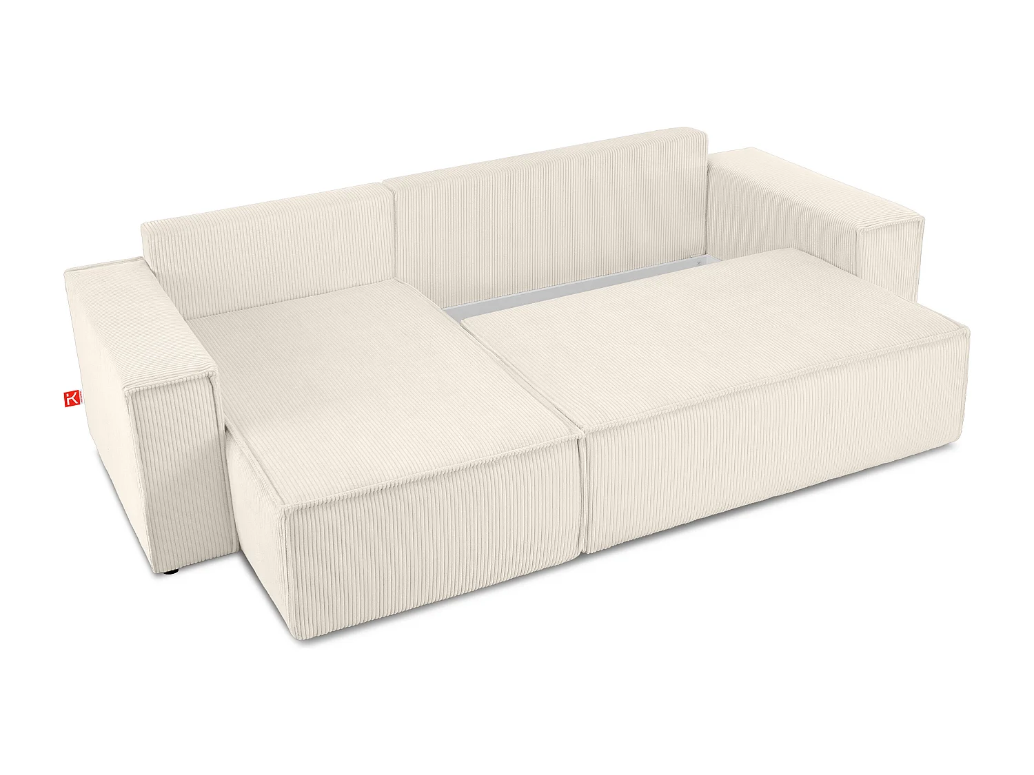 Ecksofa Big links/rechts - Schlaffunktion mit Cordbezug - beige - NAPI