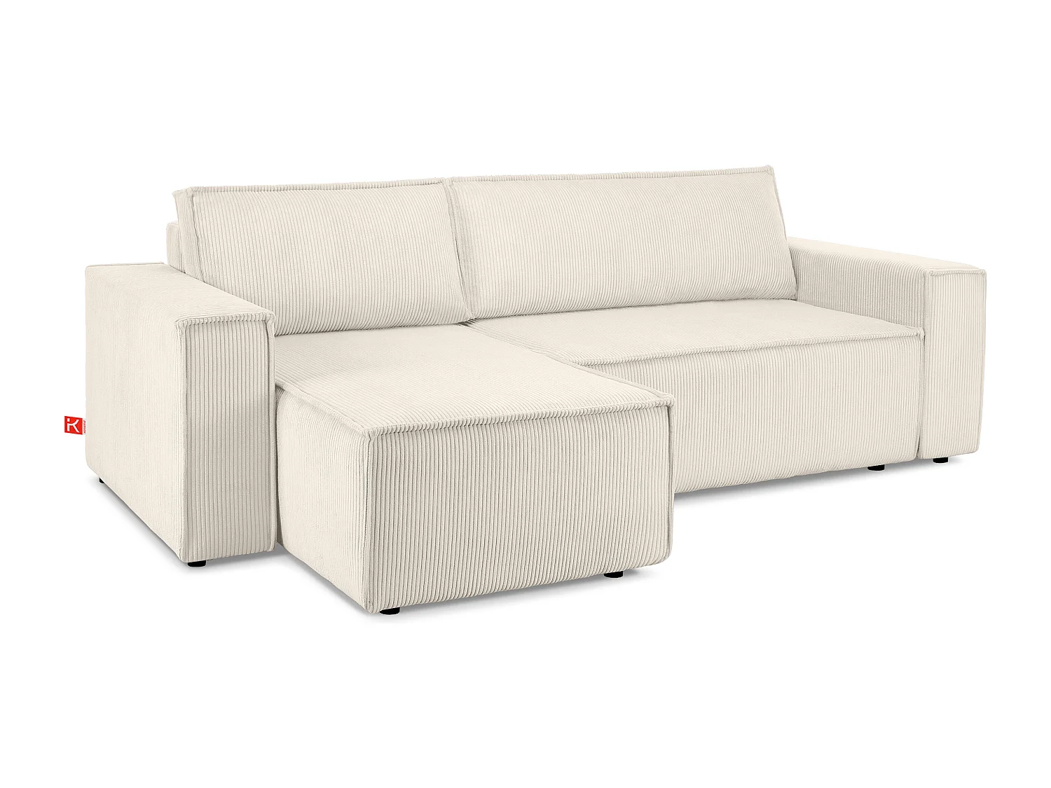Ecksofa Big links/rechts - Schlaffunktion mit Cordbezug - beige - NAPI