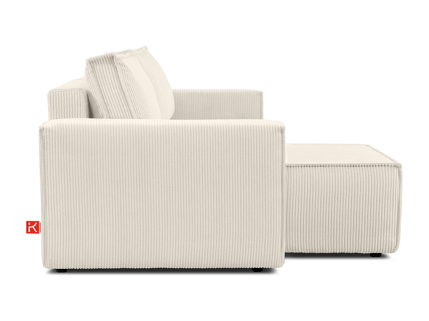 Ecksofa Big links/rechts - Schlaffunktion mit Cordbezug - beige - NAPI