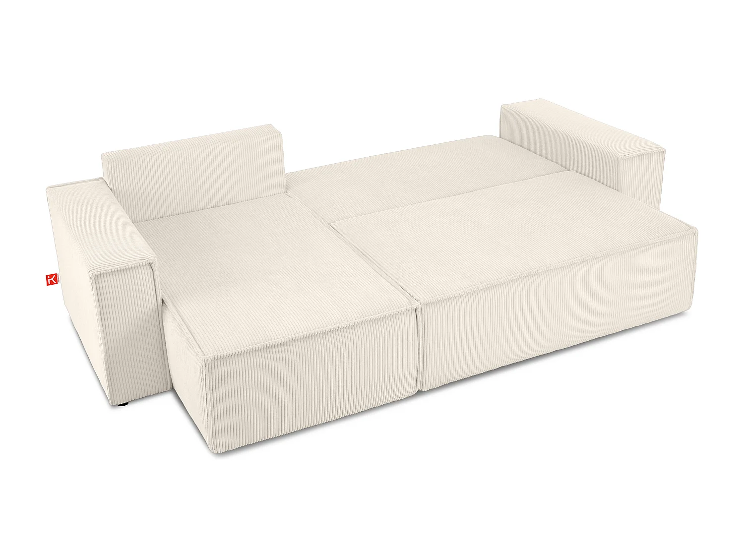 Ecksofa Big links/rechts - Schlaffunktion mit Cordbezug - beige - NAPI