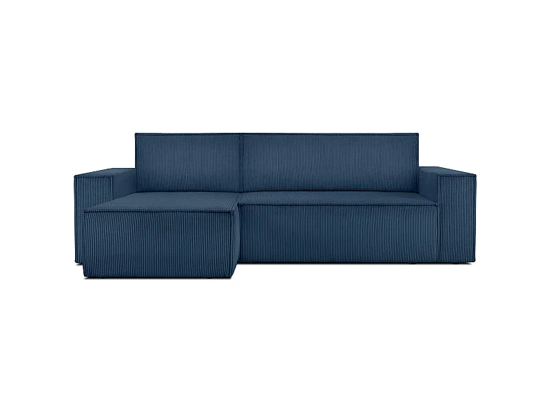 Ecksofa Big links/rechts - Schlaffunktion mit Cordbezug - blau - NAPI