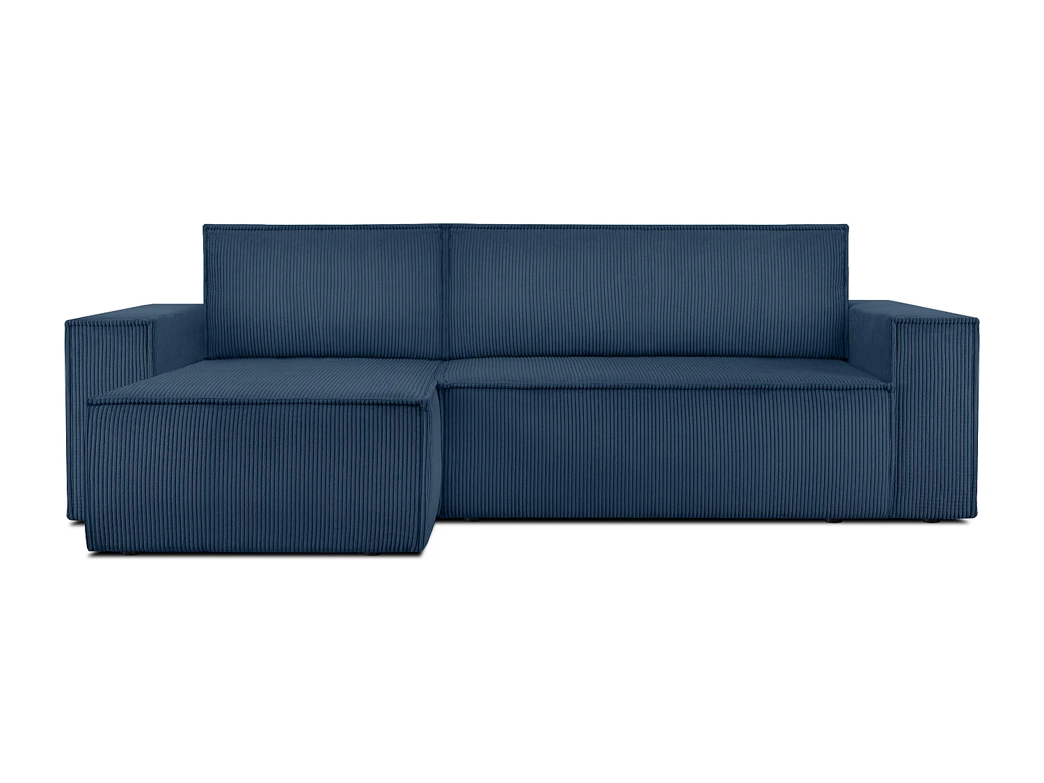 Ecksofa Big links/rechts - Schlaffunktion mit Cordbezug - blau - NAPI