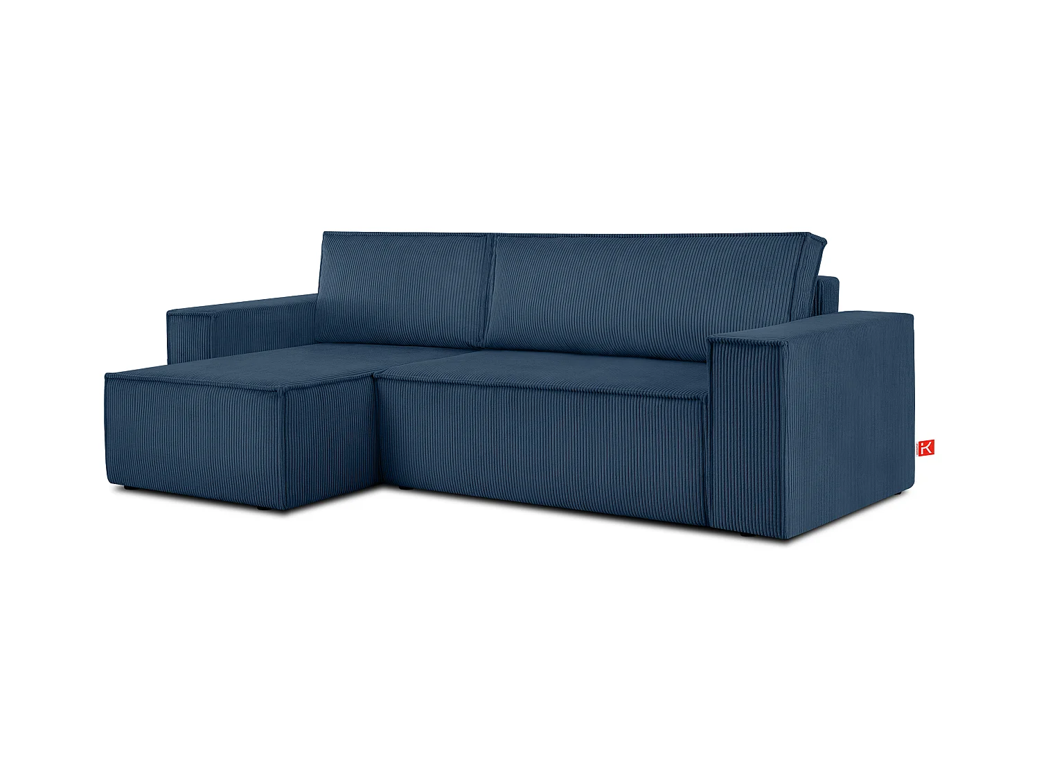 Ecksofa Big links/rechts - Schlaffunktion mit Cordbezug - blau - NAPI