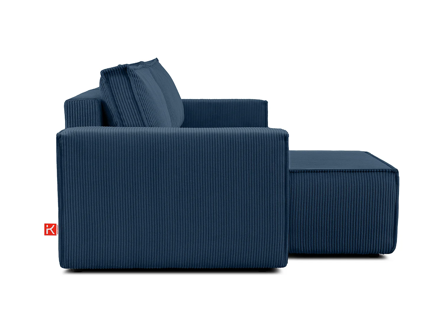 Ecksofa Big links/rechts - Schlaffunktion mit Cordbezug - blau - NAPI
