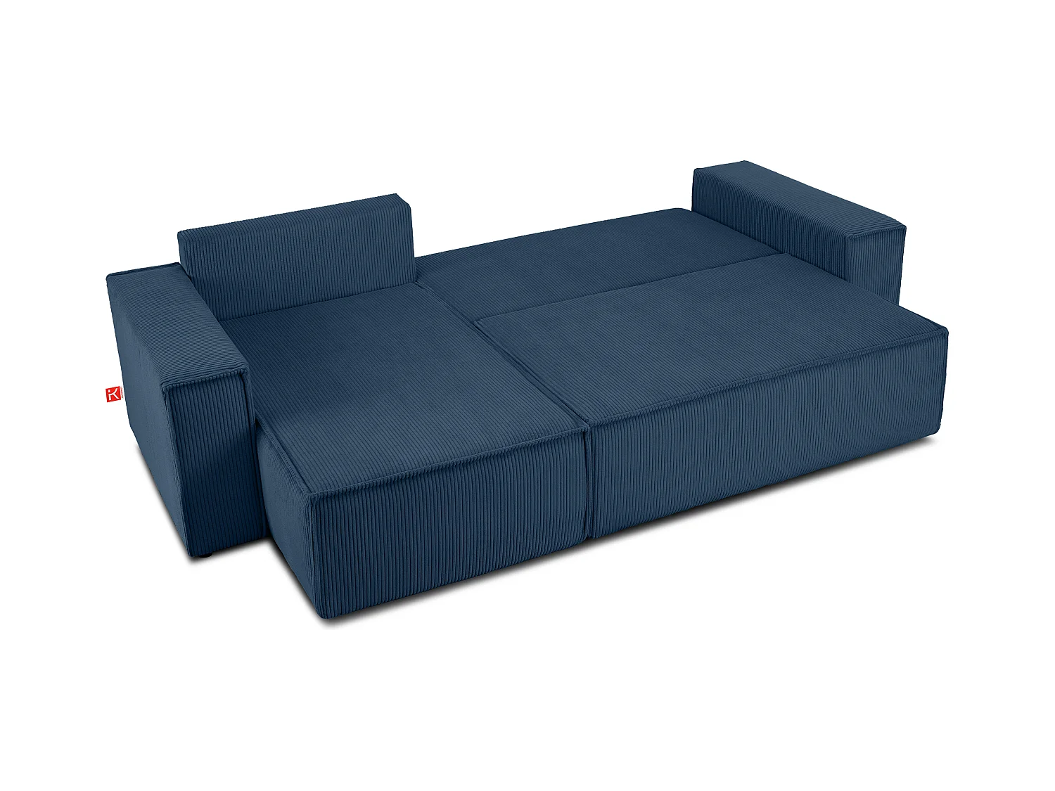 Ecksofa Big links/rechts - Schlaffunktion mit Cordbezug - blau - NAPI