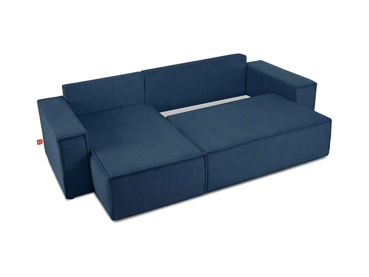 Ecksofa Big links/rechts - Schlaffunktion mit Cordbezug - blau - NAPI