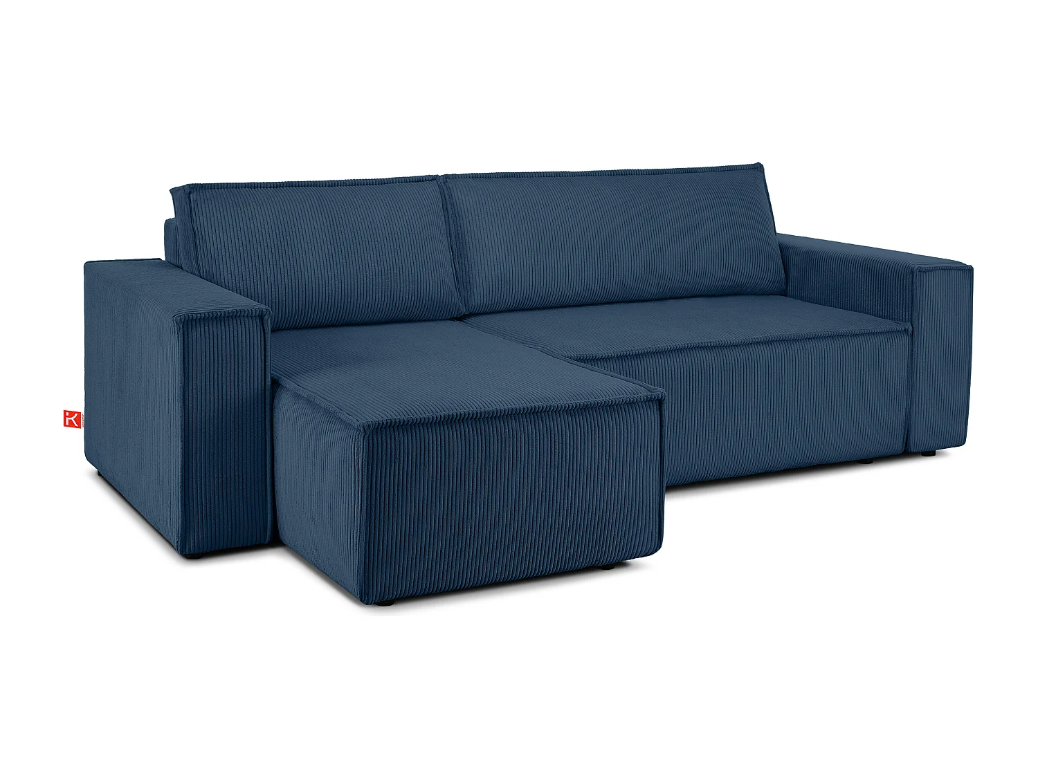 Ecksofa Big links/rechts - Schlaffunktion mit Cordbezug - blau - NAPI