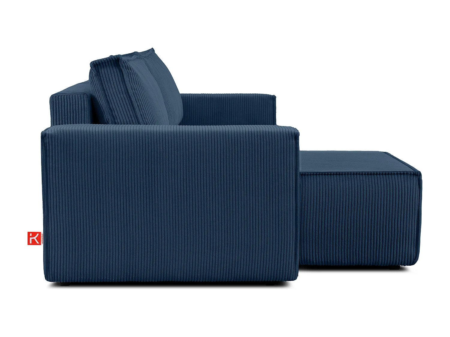 Ecksofa Big links/rechts - Schlaffunktion mit Cordbezug - blau - NAPI