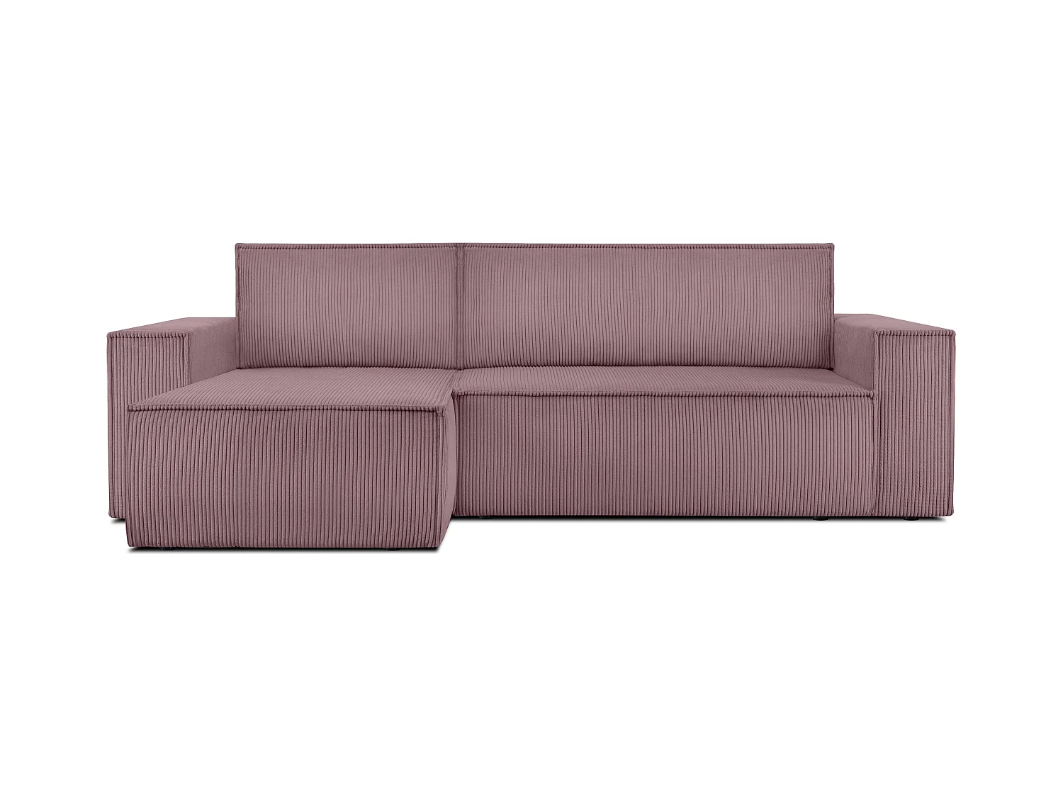 Ecksofa Big links/rechts - Schlaffunktion mit Cordbezug - lila - NAPI