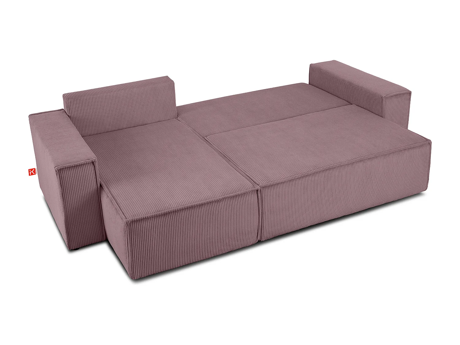 Ecksofa Big links/rechts - Schlaffunktion mit Cordbezug - lila - NAPI