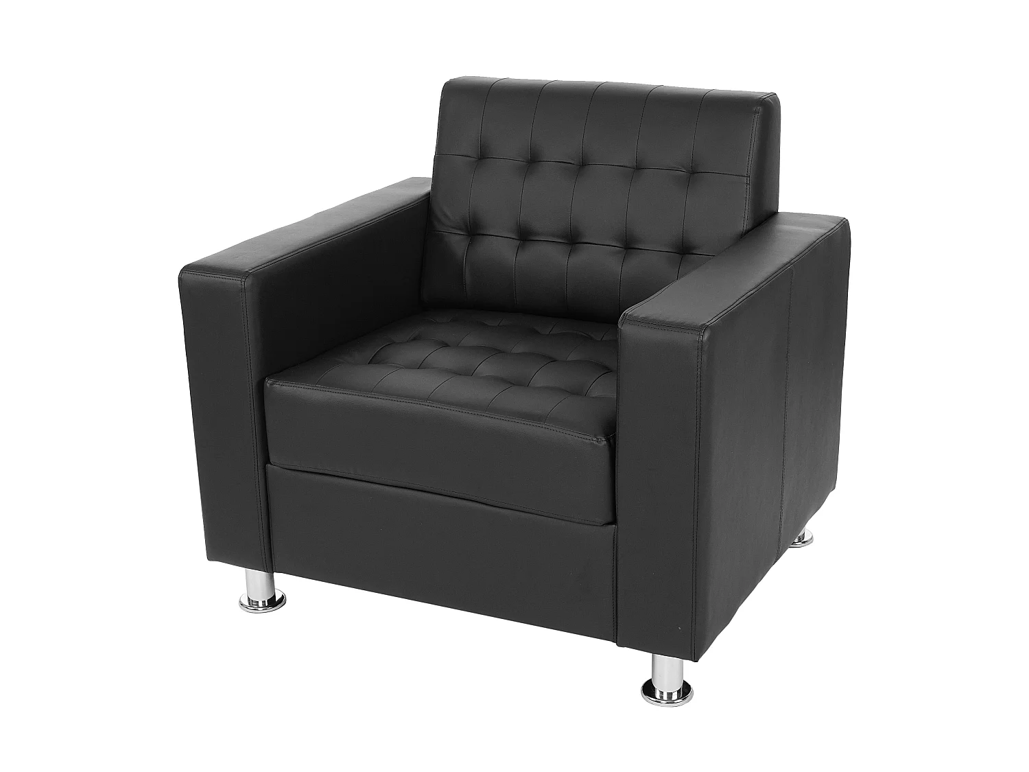 Fauteuil Pori,  similicuir, noir