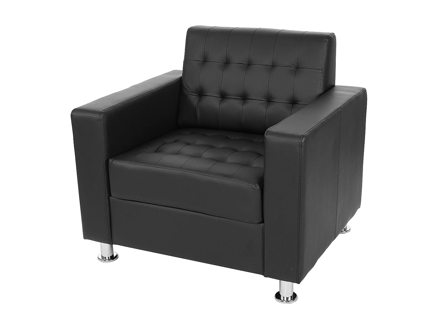 Fauteuil Pori,  similicuir, noir