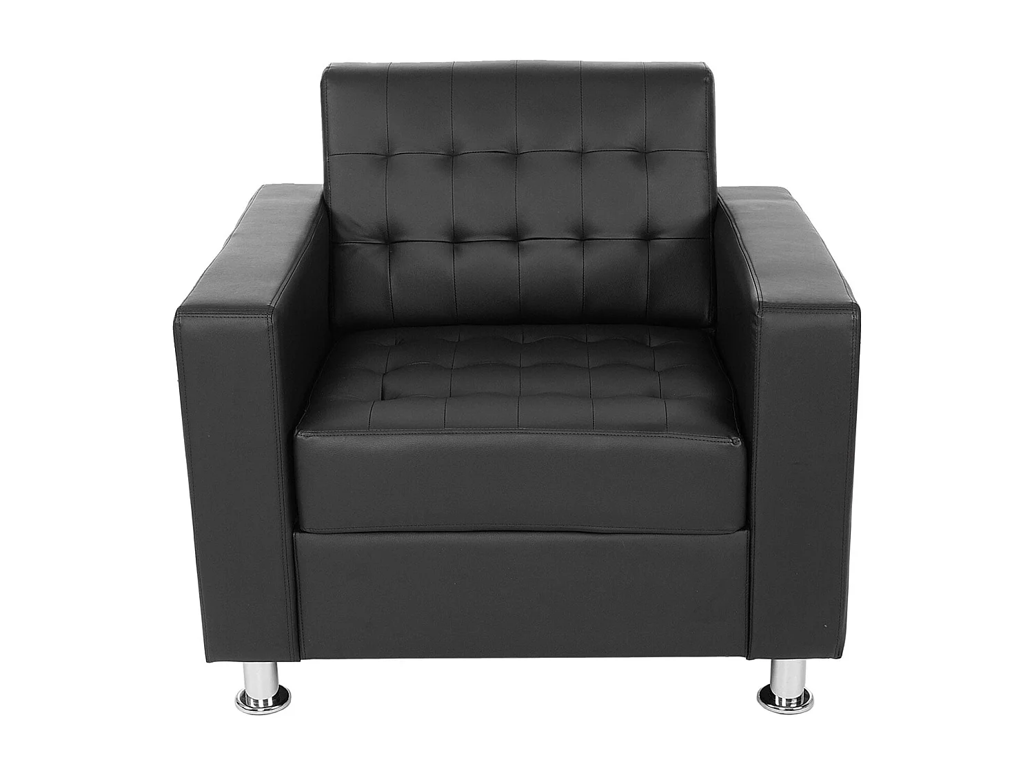 Fauteuil Pori,  similicuir, noir