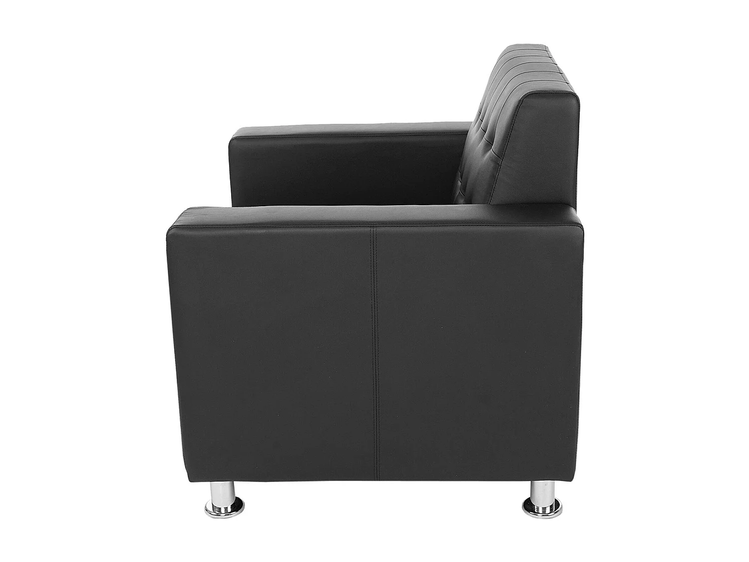 Fauteuil Pori,  similicuir, noir