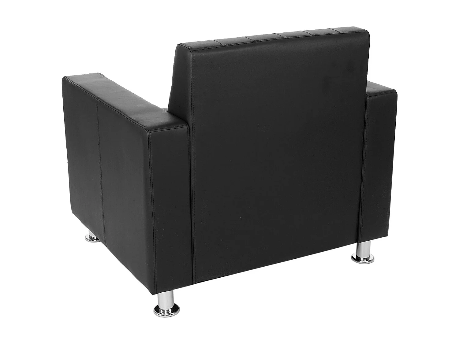 Fauteuil Pori,  similicuir, noir