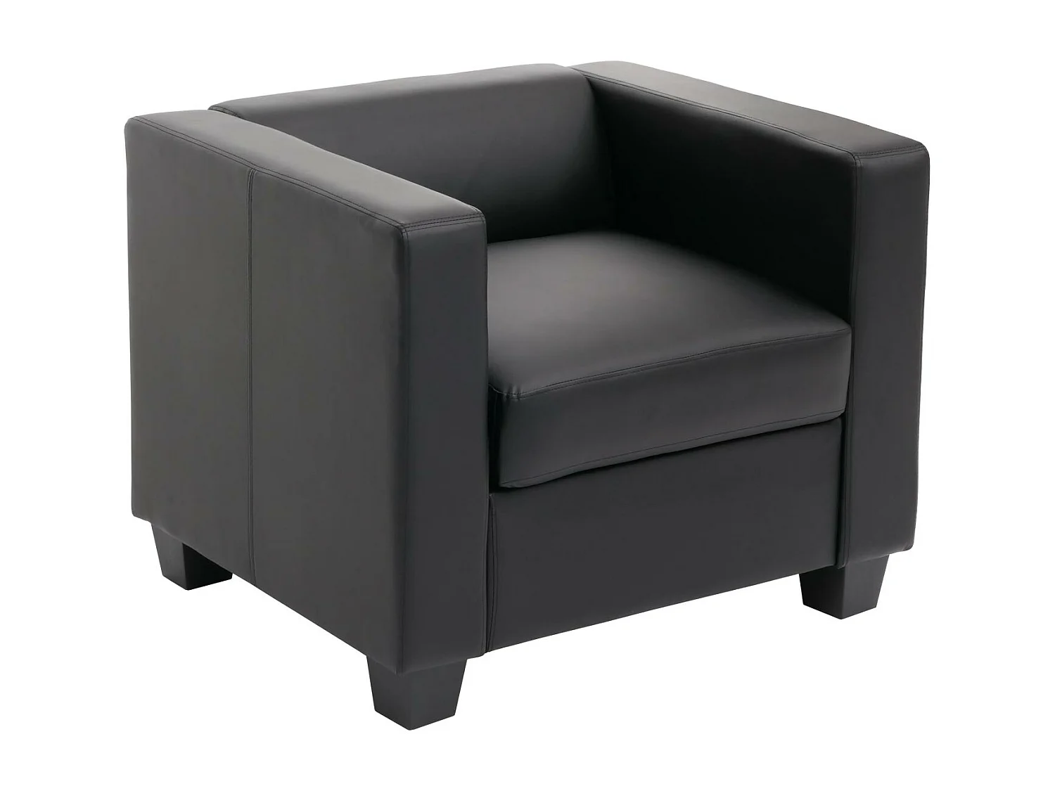 Fauteuil Loungefauteuil Lille,  kunstleer, zwart