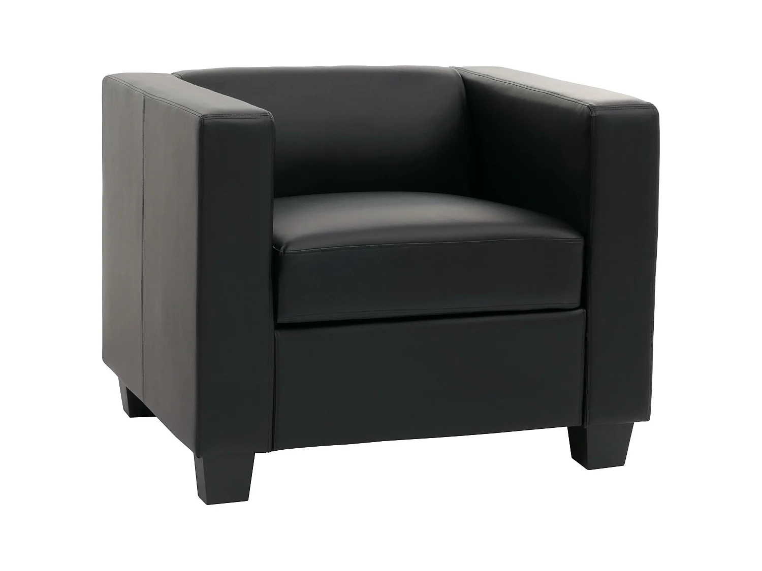 Fauteuil lounge Lille,  simili-cuir noir
