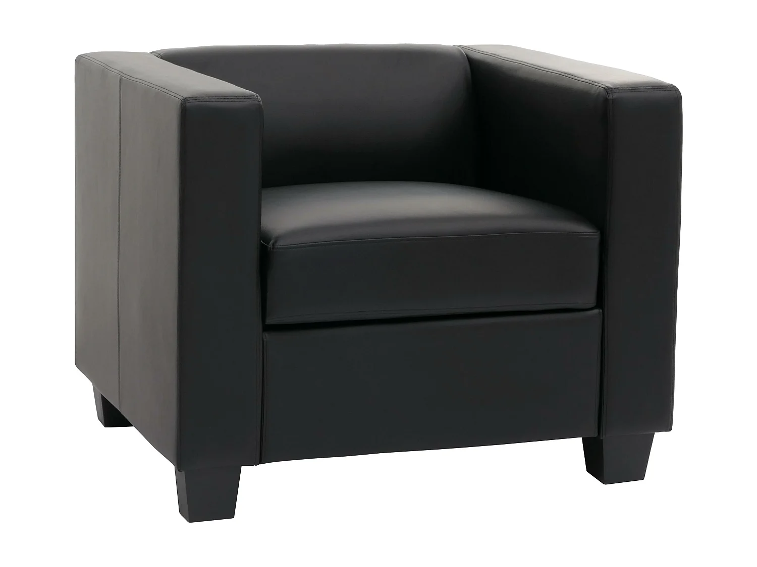 Fauteuil lounge Lille,  simili-cuir noir