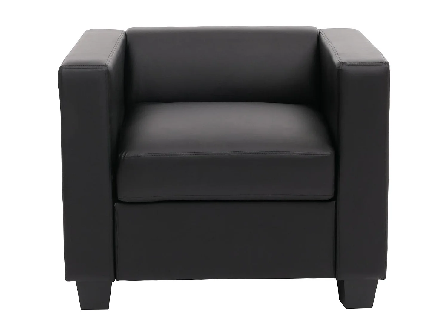 Fauteuil lounge Lille,  simili-cuir noir