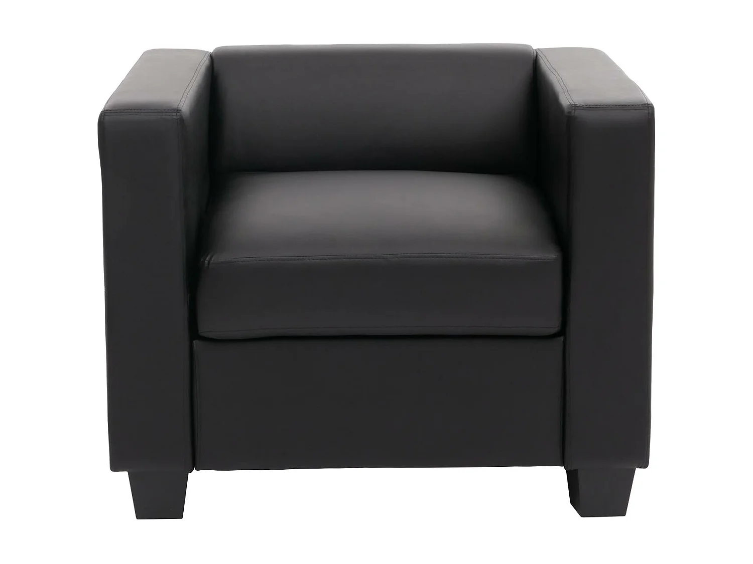 Fauteuil lounge Lille,  simili-cuir noir