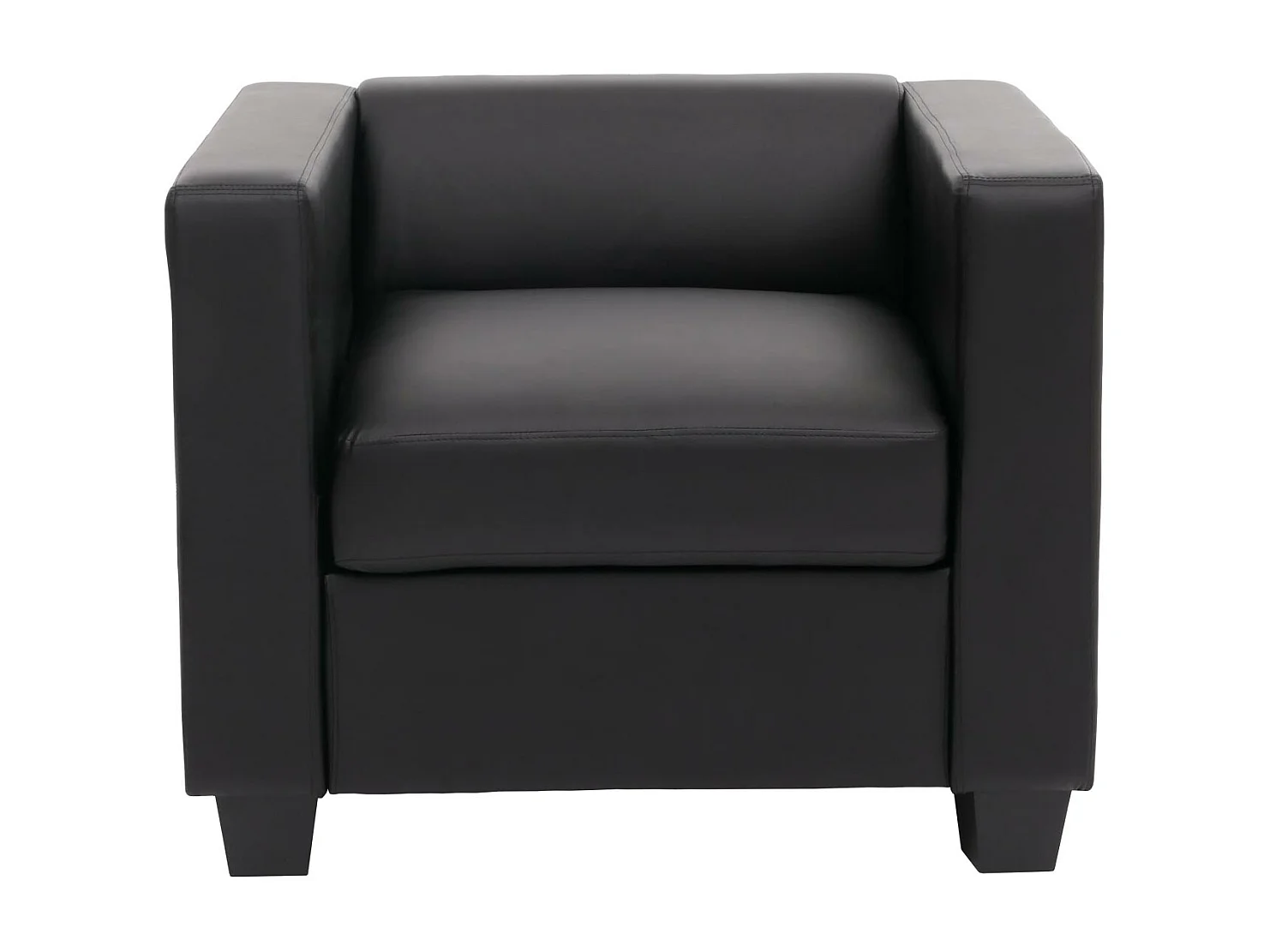 Fauteuil lounge Lille,  simili-cuir noir