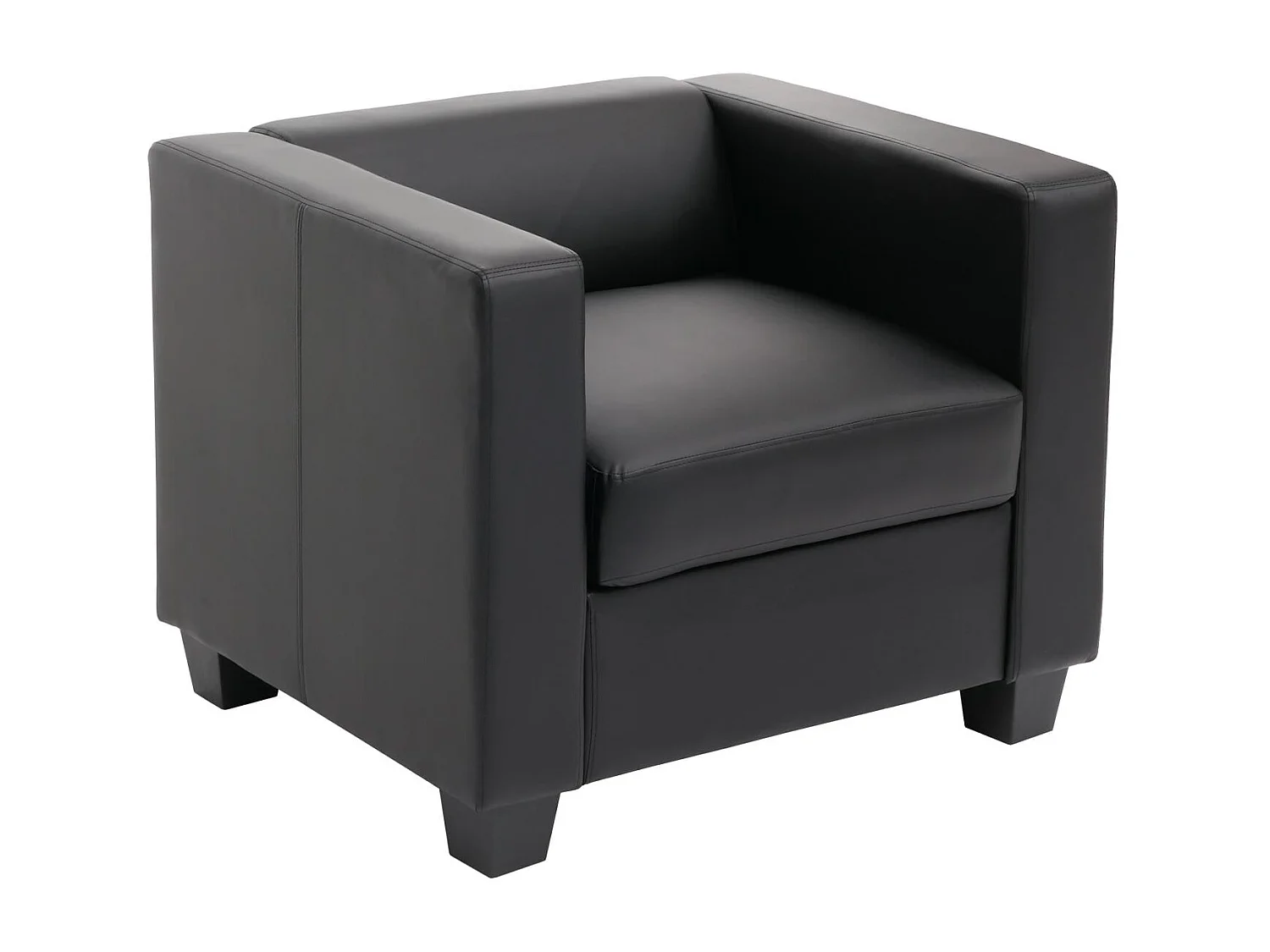 Fauteuil lounge Lille,  simili-cuir noir