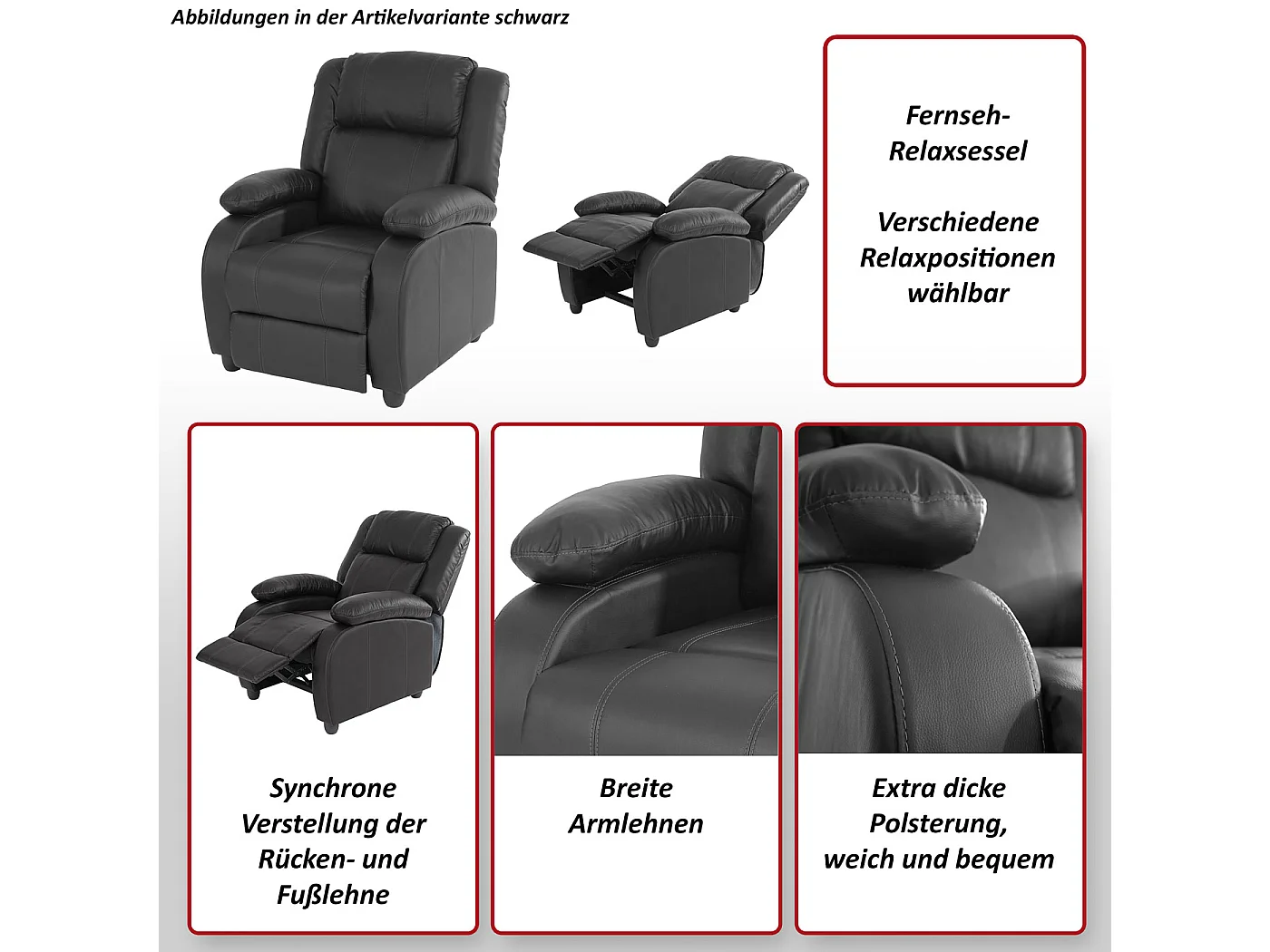 Relaxfauteuil Glasgow,  rood