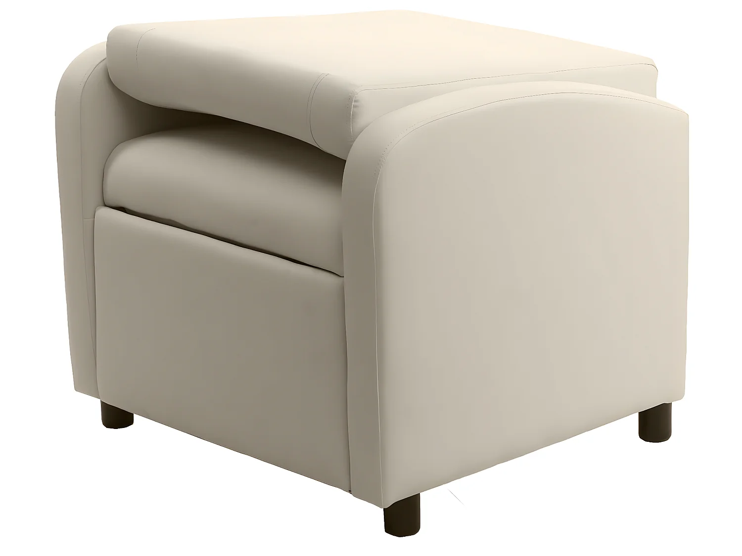 Poltrona relax reclinabile TV MCW-H18 regolabile ecopelle 75x70x99cm avorio