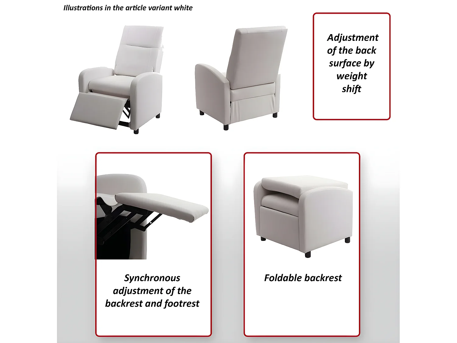 Relaxfauteuil MCW-H18,  crème