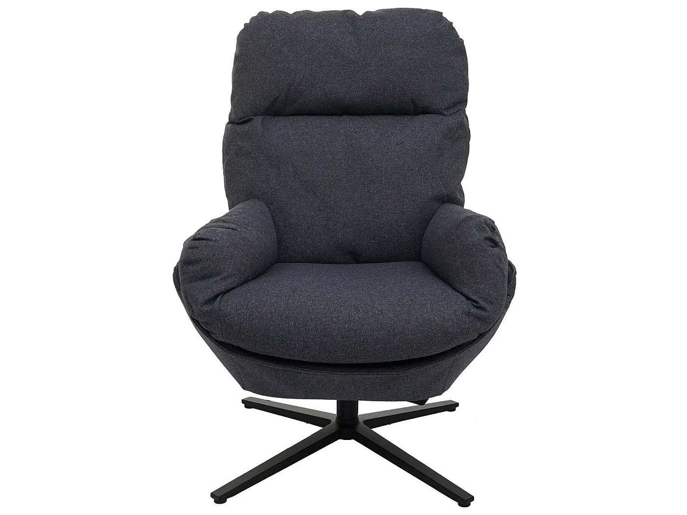 Fauteuil relax + pouf MCW-L12 pivotant,  gris foncé