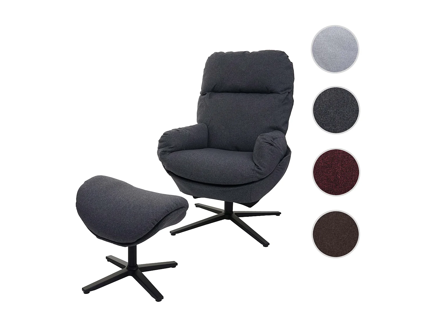 Leżanka + taboret obrotowy MCW-L12,  ciemnoszary