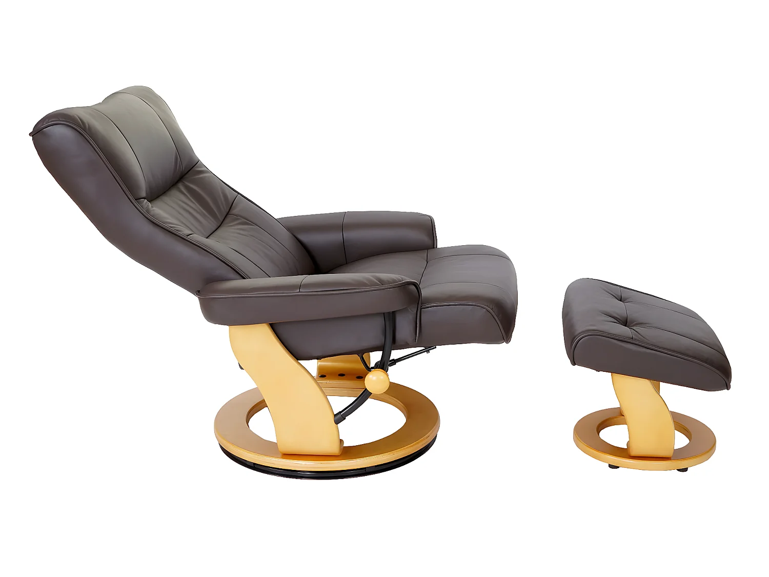 Relaxsessel Edmonton mit Hocker, Braun, naturbraun