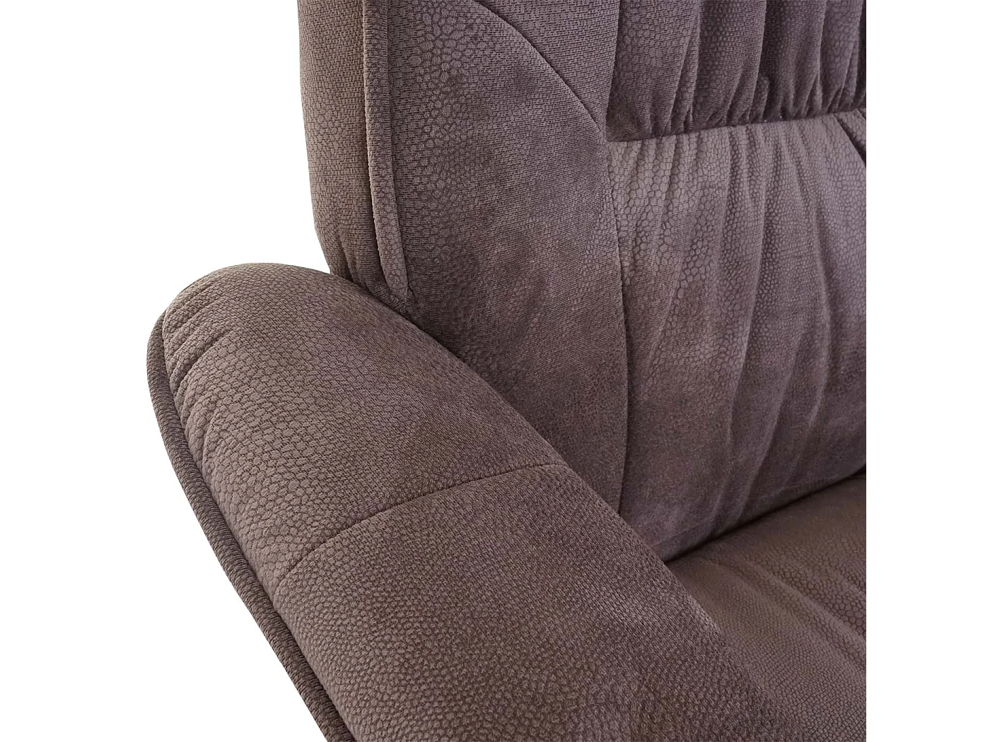 Relaxfauteuil H56 met voetenbank,  imitatie suède bruin
