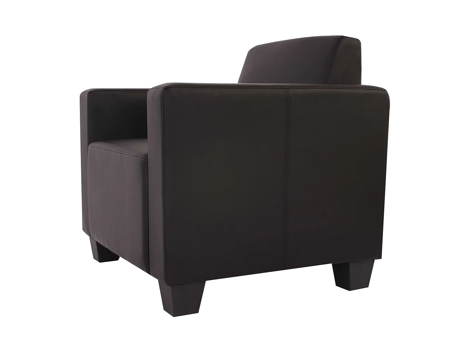 Salotto modulare componibile lounge moderno Lione N71 ecopelle poltrona con poggiapiedi nero