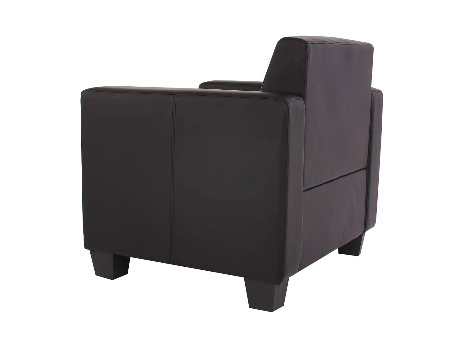 Salotto modulare componibile lounge moderno Lione N71 ecopelle poltrona con poggiapiedi nero