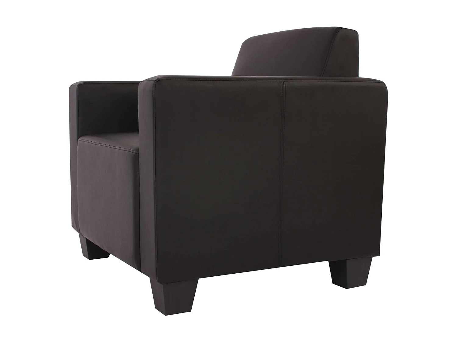 Salotto modulare componibile lounge moderno Lione N71 ecopelle poltrona con poggiapiedi ~ nero