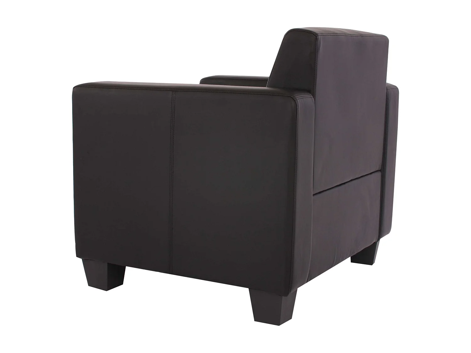 Salotto modulare componibile lounge moderno Lione N71 ecopelle poltrona con poggiapiedi ~ nero