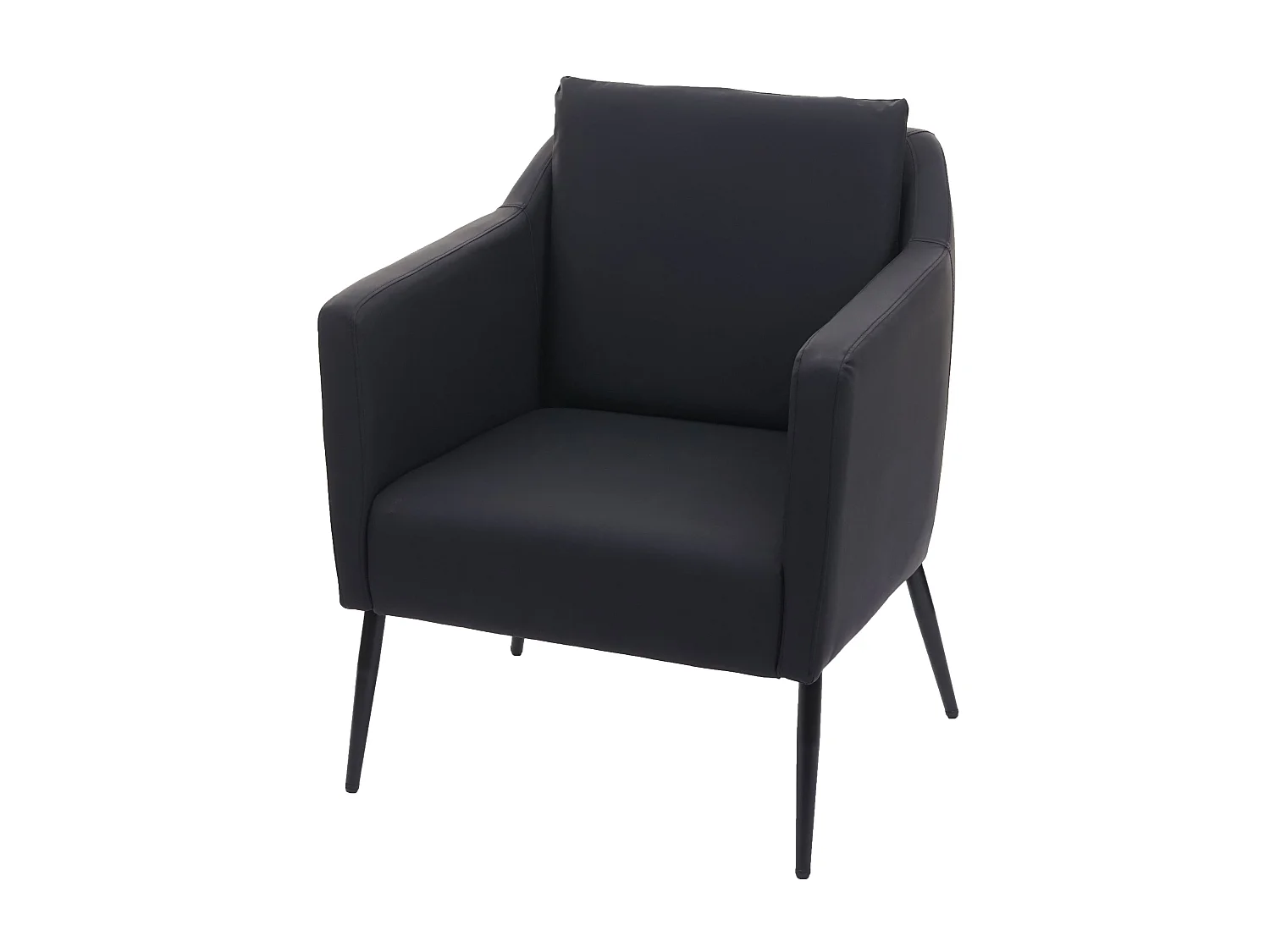 Fauteuil de relaxation MCW-H93a,  similicuir noir