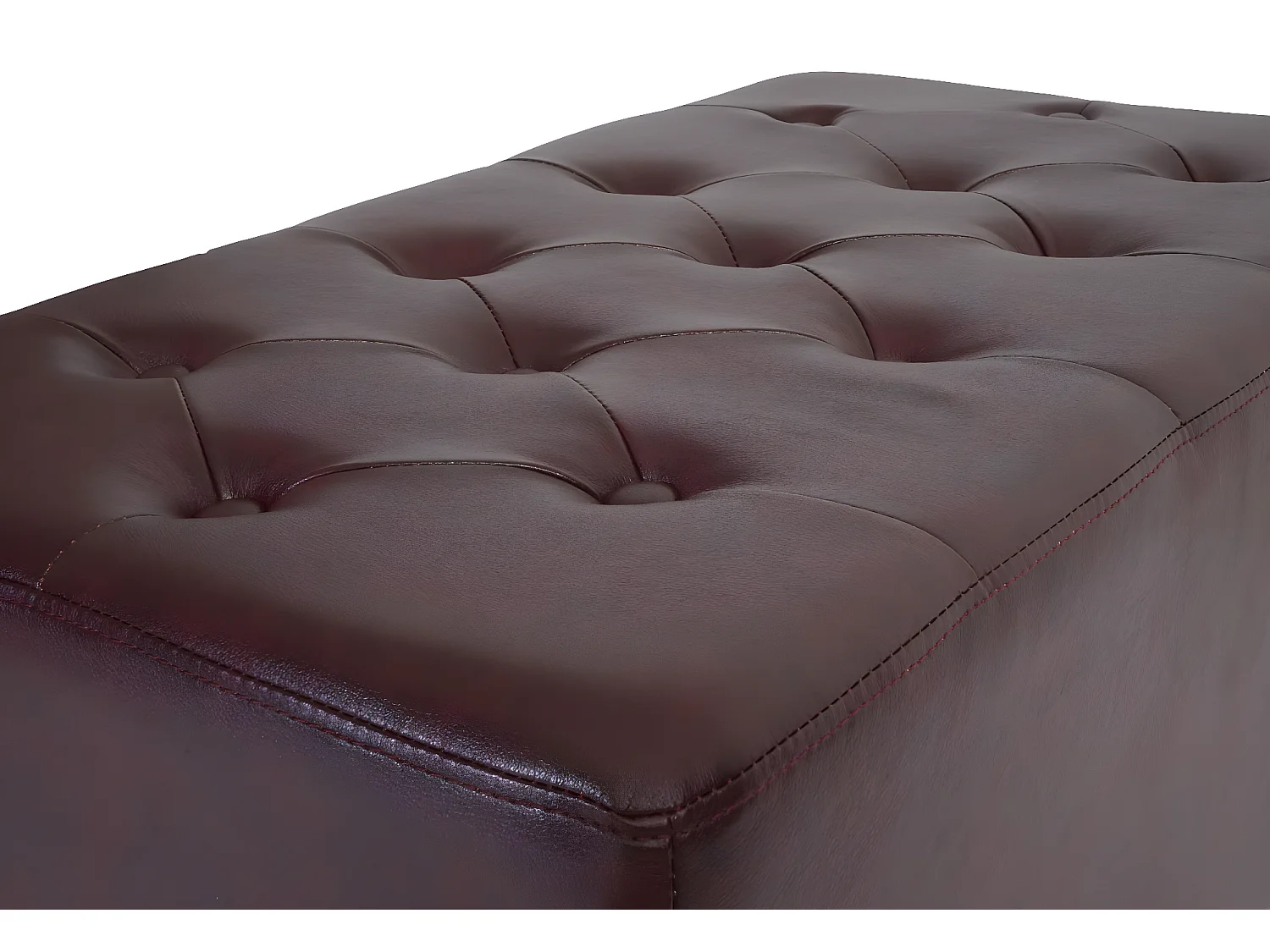 Fauteuil relax Edinburgh Pieds ronds,  pieds ronds, brun rouge avec ottomane