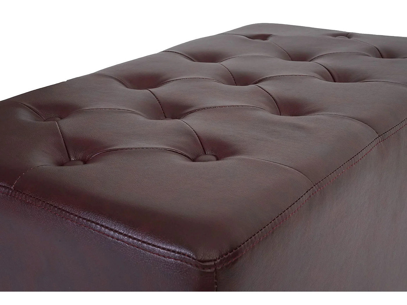 Fauteuil relax Edinburgh Pieds ronds,  pieds ronds, brun rouge avec ottomane