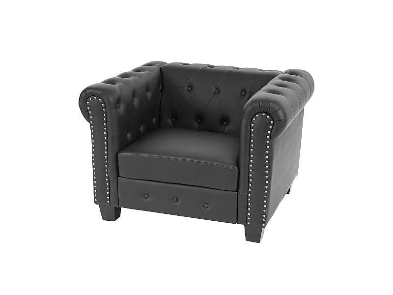 Fauteuil relax Edinburgh Pieds ronds,  pieds carrés, noir