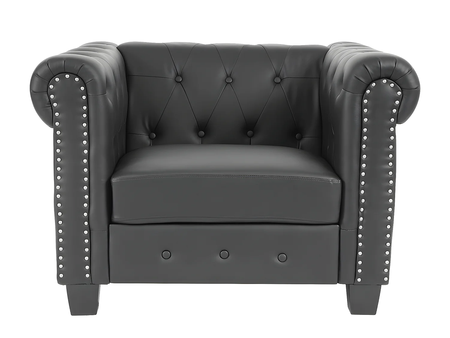 Relaxfauteuil Edinburgh ronde poten,  vierkante voet, zwart