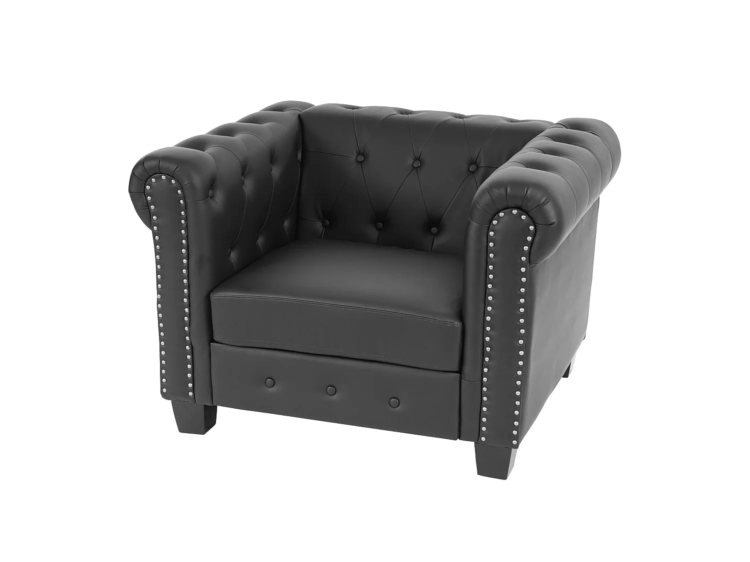 Fauteuil relax Edinburgh Pieds ronds,  pieds carrés, noir
