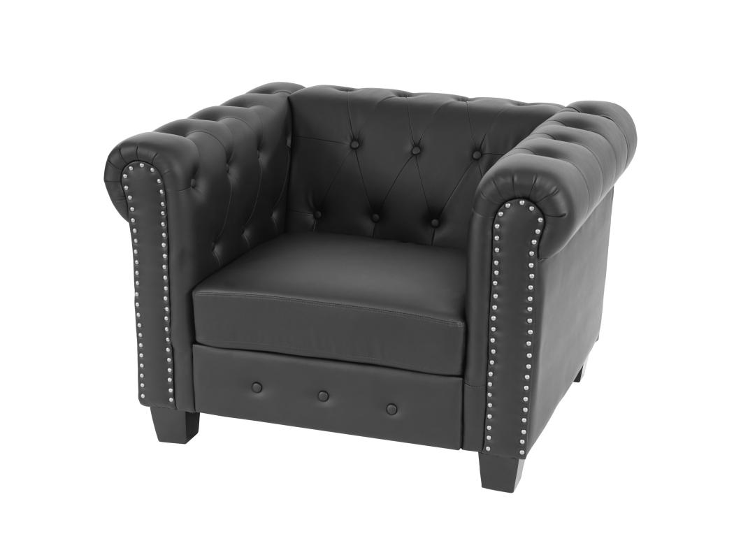 Relaxfauteuil Edinburgh Ronde poten,  vierkante voet, zwart