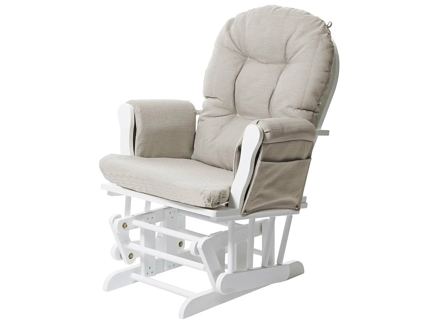 Fauteuil relax MCW-C76 Fauteuil oscillant,  crème, monture blanche