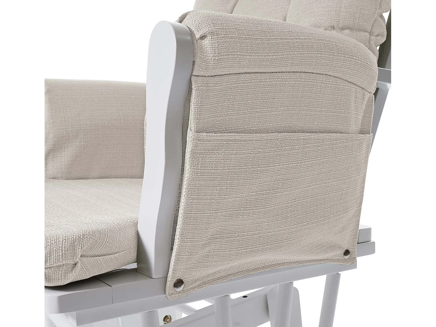 Fauteuil relax MCW-C76 Fauteuil oscillant,  crème, monture blanche