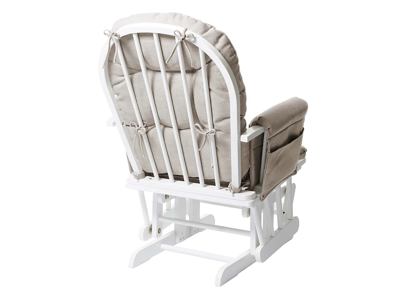 Leżanka MCW-C76 Krzesło obrotowe,  tkanina/tekstylia, kremowy, rama biała