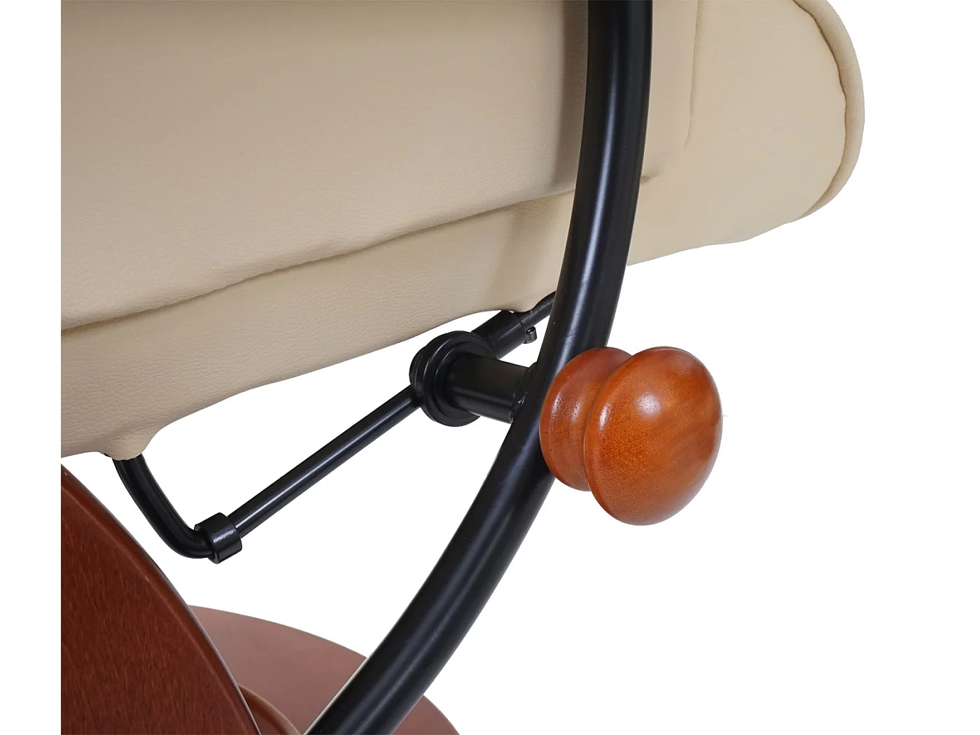 Relaxfauteuil Edmonton met voetenbank,  crème, honingkleurig