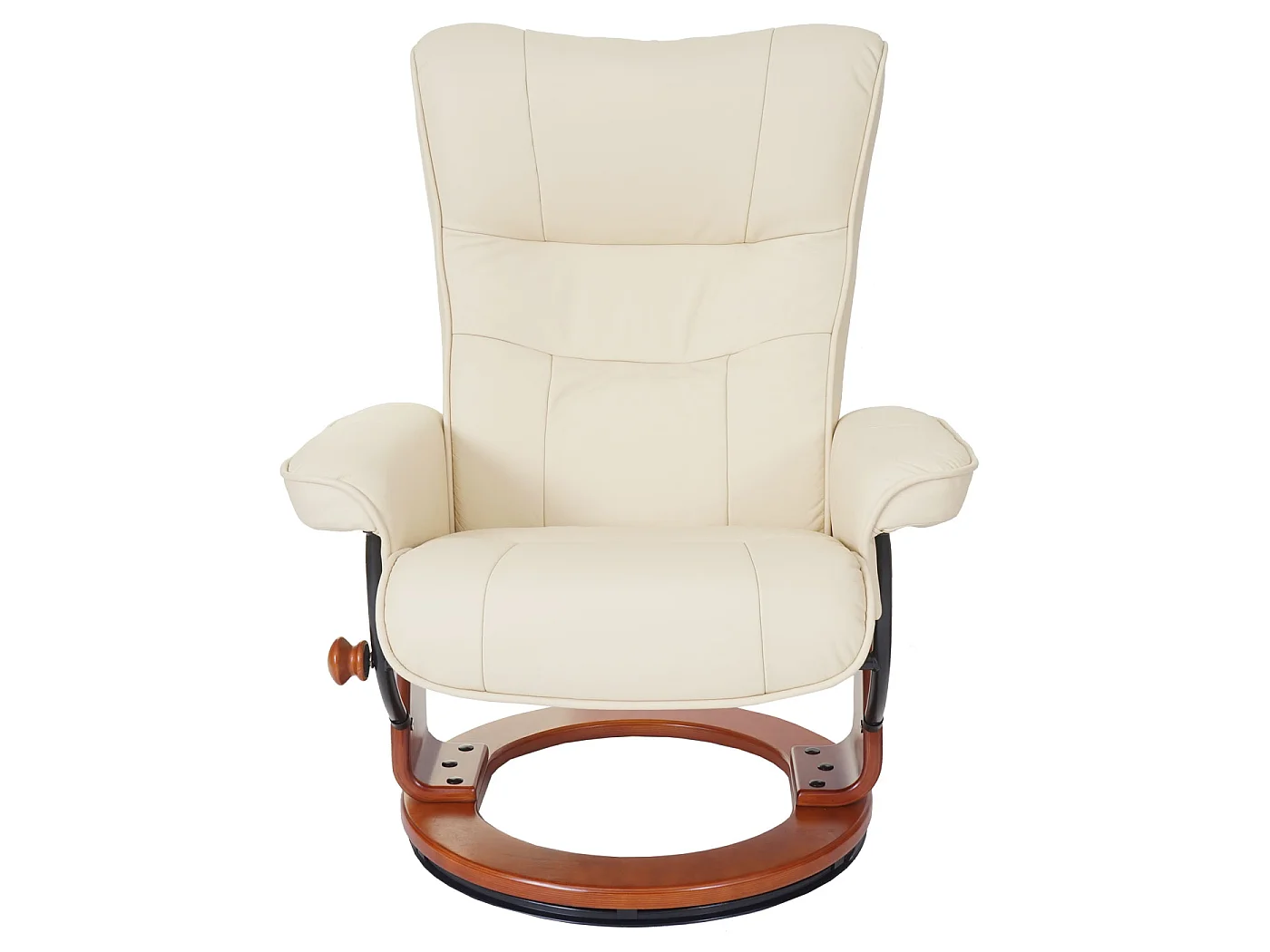 Relaxfauteuil Edmonton met voetenbank,  crème, honingkleurig